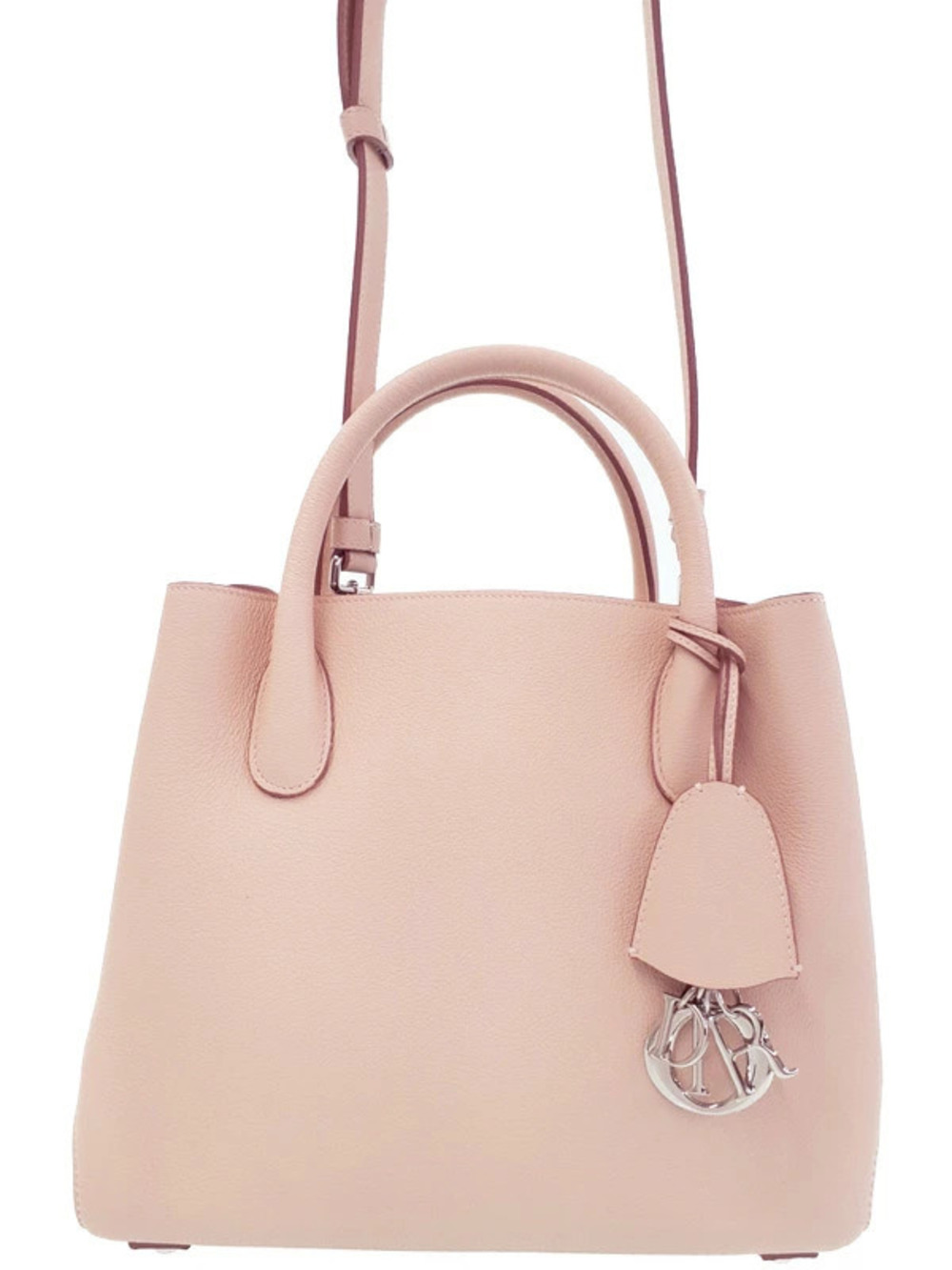 Christian Dior Supple Grained Calfskin Bar Tote Rose Poudre Pink